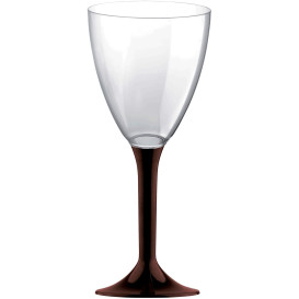 Flûte en Plastique Vin Pied Marron 180ml (20 Unités)