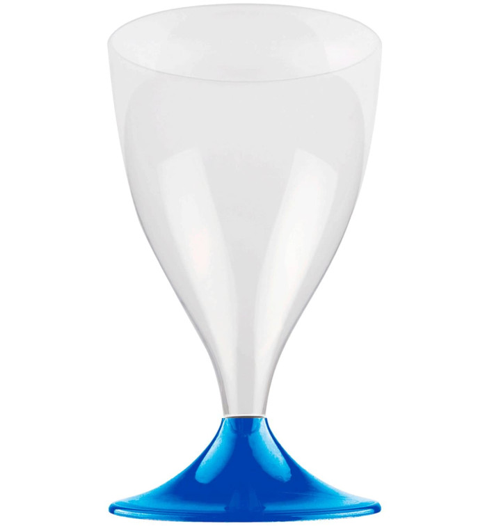 Flûte en Plastique Eau ou Vin Pied Bleu Mediterranée 200ml (20 Unités) Flûte en Plastique Eau ou Vin Pied Bleu Mediterranée 200ml (20 Unités)