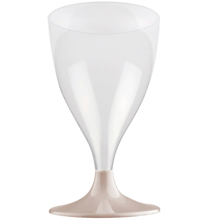 Flûte Plastique Vin Pied Beige 200ml 2P (20 Utés) Flûte Plastique Vin Pied Beige 200ml 2P (20 Utés)