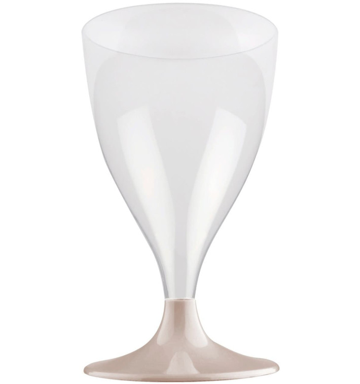 Flûte Plastique Vin Pied Crème 200ml 2P (400 Utés) Flûte Plastique Vin Pied Crème 200ml 2P (400 Utés)