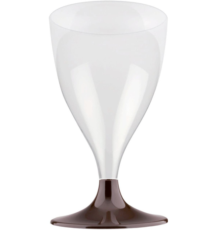 Flûte Plastique Vin Pied Marron 200ml 2P (400 Utés) Flûte Plastique Vin Pied Marron 200ml 2P (400 Utés)