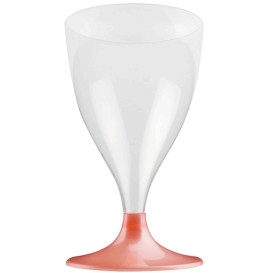 Flûte Plastique Vin Pied Pêche Perlé 200ml 2P (20 Utés)