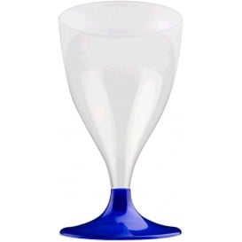 Flûte Plastique Vin Pied Bleu Perlé 200ml 2P (20 Utés)