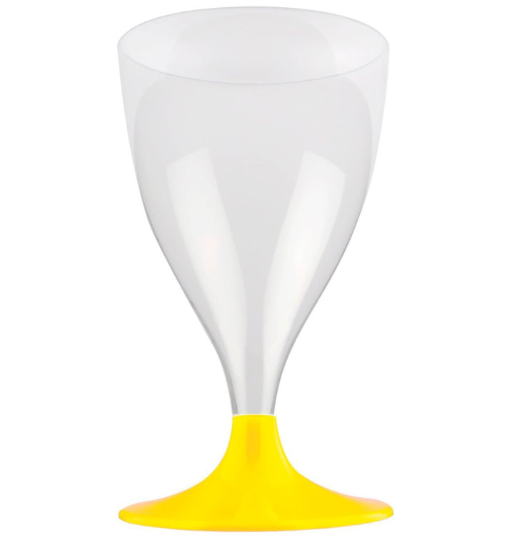 Flûte Plastique Vin Pied Jaune 200ml 2P (400 Utés) Flûte Plastique Vin Pied Jaune 200ml 2P (400 Utés)