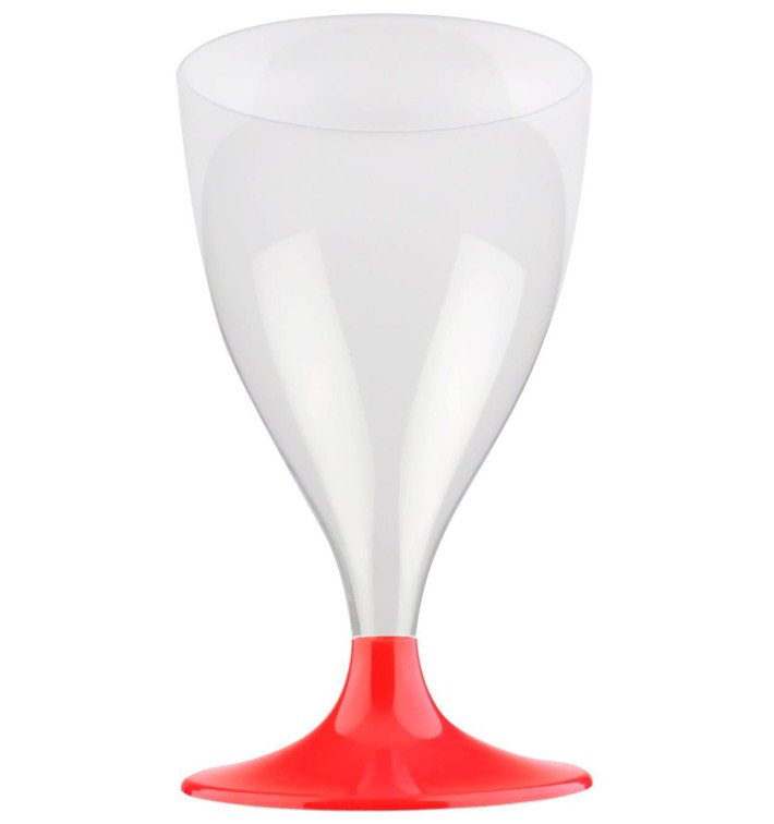 Flûte Plastique Vin Pied Rouge 200ml 2P (20 Utés) Flûte Plastique Vin Pied Rouge 200ml 2P (20 Utés)