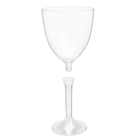 Flûte en Plastique Vin Pied Transparent 300ml (200 Unités)