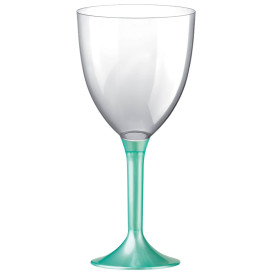 Flûte en Plastique Vin Pied Tiffany Perlé 300ml (20 Unités)