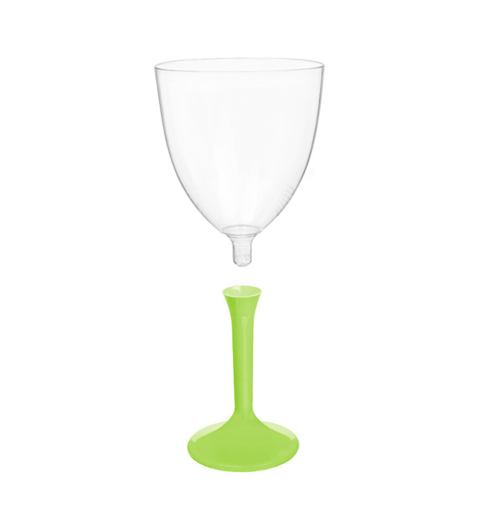 Flûte en Plastique Vin Pied Vert citron 300ml 2P (20 Utés) Flûte en Plastique Vin Pied Vert citron 300ml 2P (20 Utés)