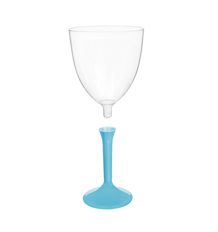 Flûte en Plastique Vin Pied Turquoise 300ml 2P (20 Utés) Flûte en Plastique Vin Pied Turquoise 300ml 2P (20 Utés)