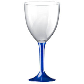 Flûte en Plastique Vin Bleu Perlé 300ml (20 Unités)