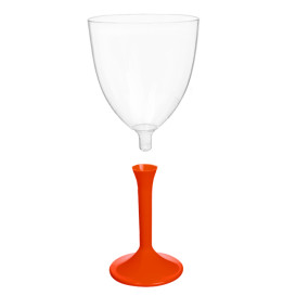 Flûte en Plastique Vin Pied Rouge 300ml 2P (20 Utés)