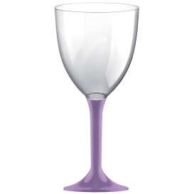 Flûte en Plastique Vin Pied Lilas 300ml 2P (20 Utés)