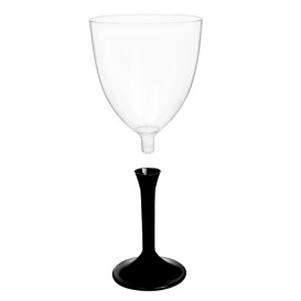 Flûte en Plastique Vin Pied Noir 300ml (20 Utés)