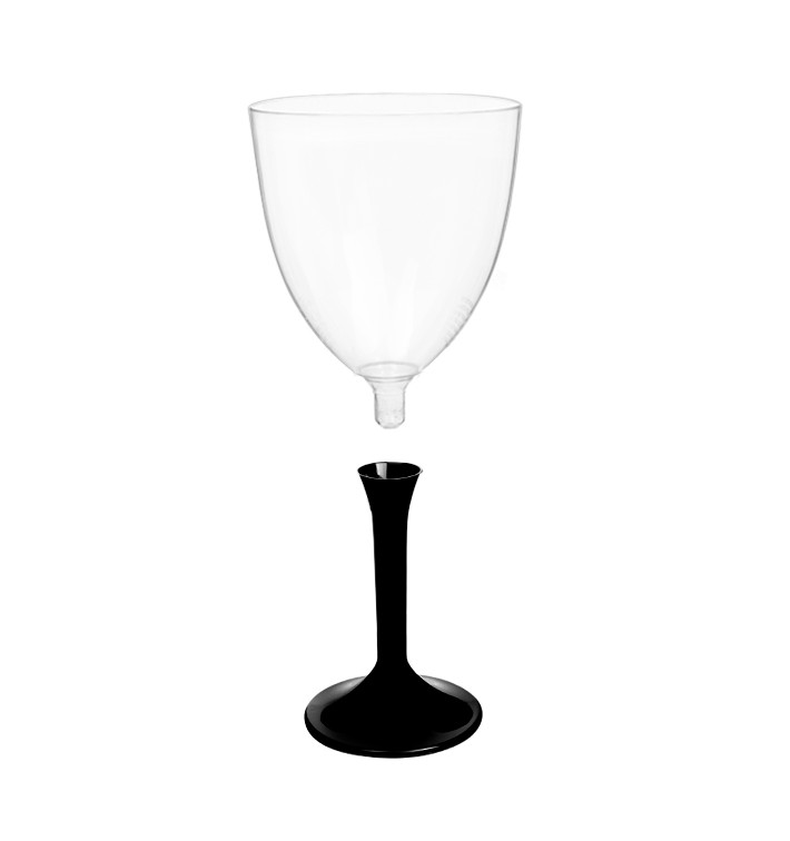 Flûte en Plastique Vin Pied Noir 300ml 2P (200 Utés) Flûte en Plastique Vin Pied Noir 300ml 2P (200 Utés)