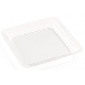 Assiette Transparente Plastique Dur 18x18 cm (200 Utés)