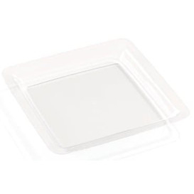 Assiette Transparente Plastique Dur 18x18 cm (20 Utés)