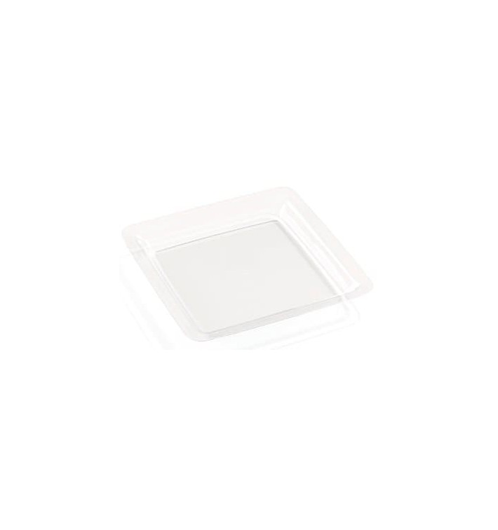 Assiette Transparente Plastique Dur 18x18 cm (20 Utés)