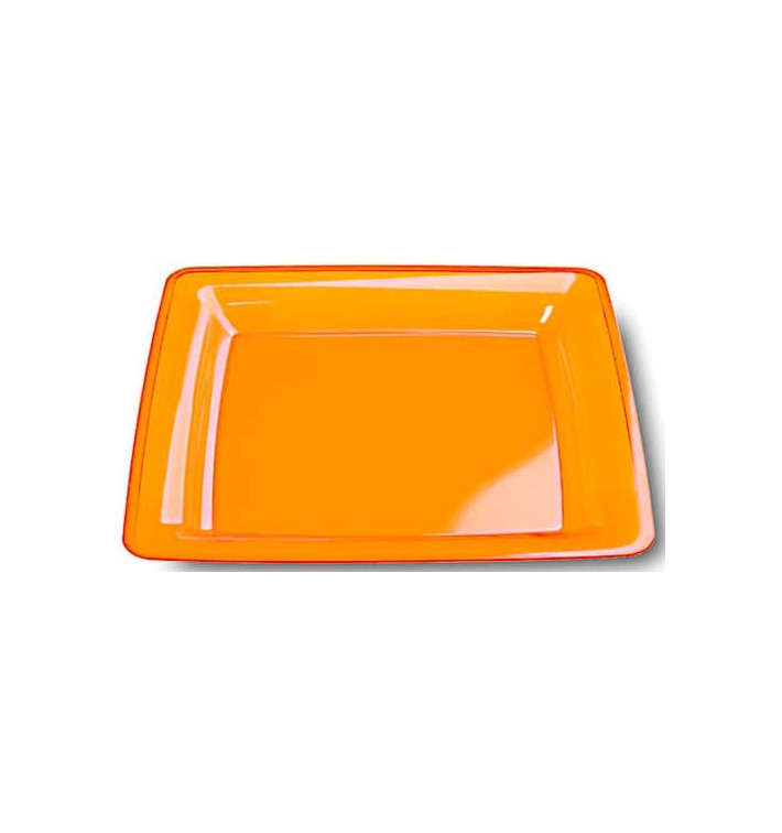 Assiette Carrée Extra Dur Orange 22,5x22,5cm (6 Utés) Assiette Carrée Extra Dur Orange 22,5x22,5cm (6 Utés)