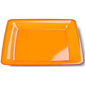 Assiette Carrée Extra Dur Orange 22,5x22,5cm (72 Utés)