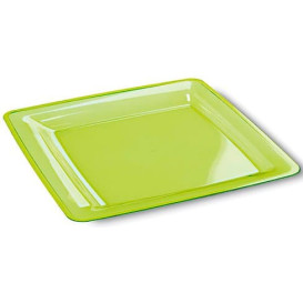 Assiette Carrée Extra Dur Vert 22,5x22,5cm (6 Utés)