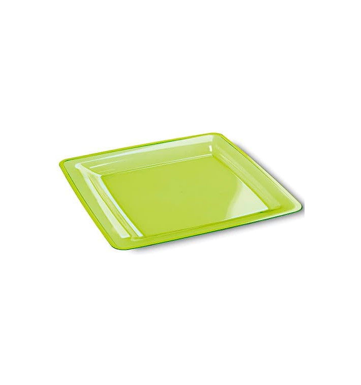 Assiette Carrée Extra Dur Vert 22,5x22,5cm (72 Utés) Assiette Carrée Extra Dur Vert 22,5x22,5cm (72 Utés)