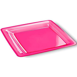 Assiette Carrée Extra Dur Framboise 18x18cm (108 Utés)