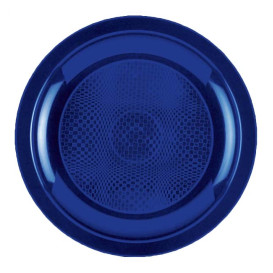 Assiette Plastique Réutilisable Plate Bleu PP Ø185mm (50 Utés)