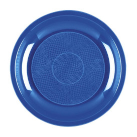 Assiette Plastique à Dessert Bleu Mediterranée Round PP Ø185mm (50 Utés)