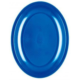 Plateau Ovale Bleu Mediterranée Round PP 255mm (600 Utés)