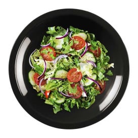 Assiette Plastique Réutilisable Creuse Noir PP Ø195mm (50 Utés)