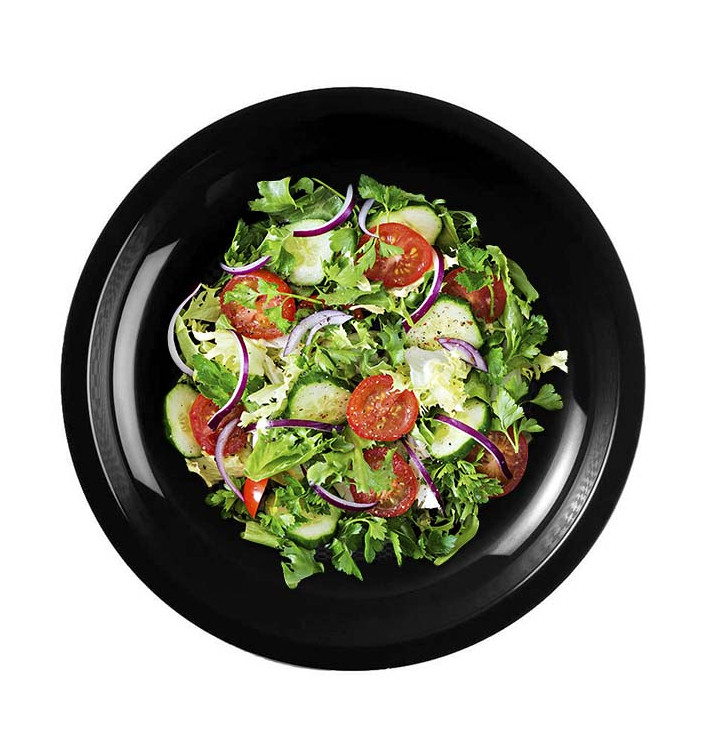 Assiette Plastique Réutilisable Plate Noir PP Ø220mm (50 Utés) Assiette Plastique Réutilisable Plate Noir PP Ø220mm (50 Utés)