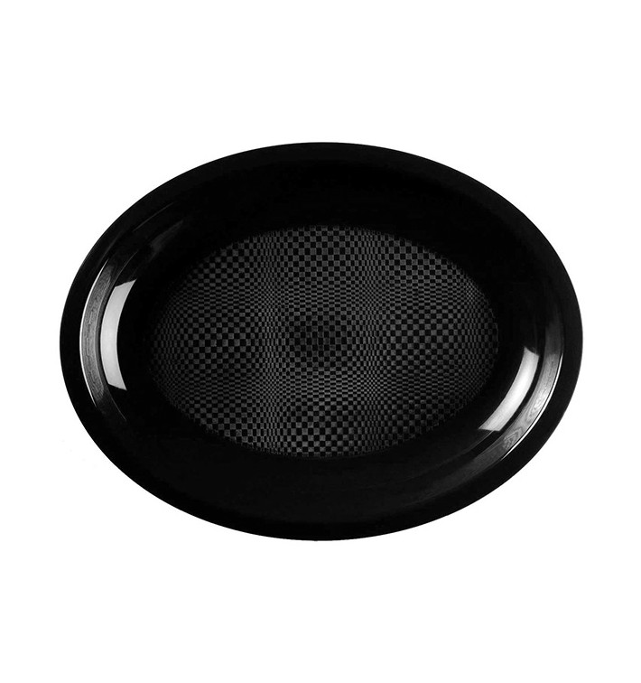 Plateau Plastique Réutilisable Ovale Noir PP 315x220mm (300 Utés) Plateau Plastique Réutilisable Ovale Noir PP 315x220mm (300 Utés)