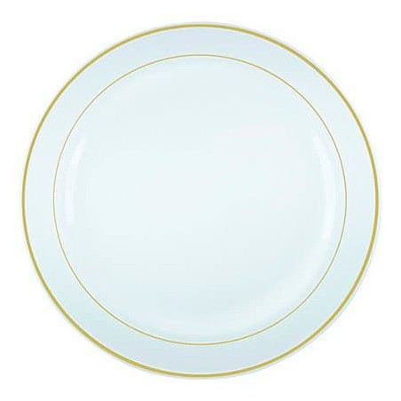 Assiette en Plastique Dur avec Liseré Or 26cm (200 Utés)