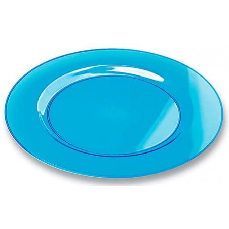 Assiette Plastique Extra Dur Turquoise 19cm (120 Unités)