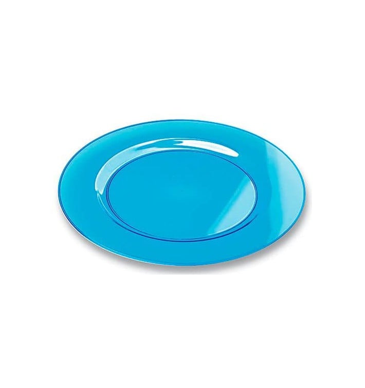 Assiette Plastique Extra Dur Turquoise 26cm (6 Unités)