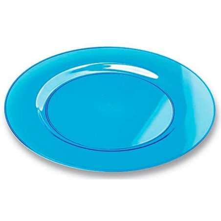 Assiette Plastique Extra Dur Turquoise 26cm (6 Unités)