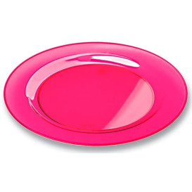 Assiette Plastique Extra Dur Framboise 23cm (6 Unités)