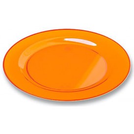 Assiette Plastique Extra Dur Orange 19cm (10 Unités)