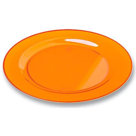 Assiette Plastique Extra Dur Orange 19cm (120 Unités)