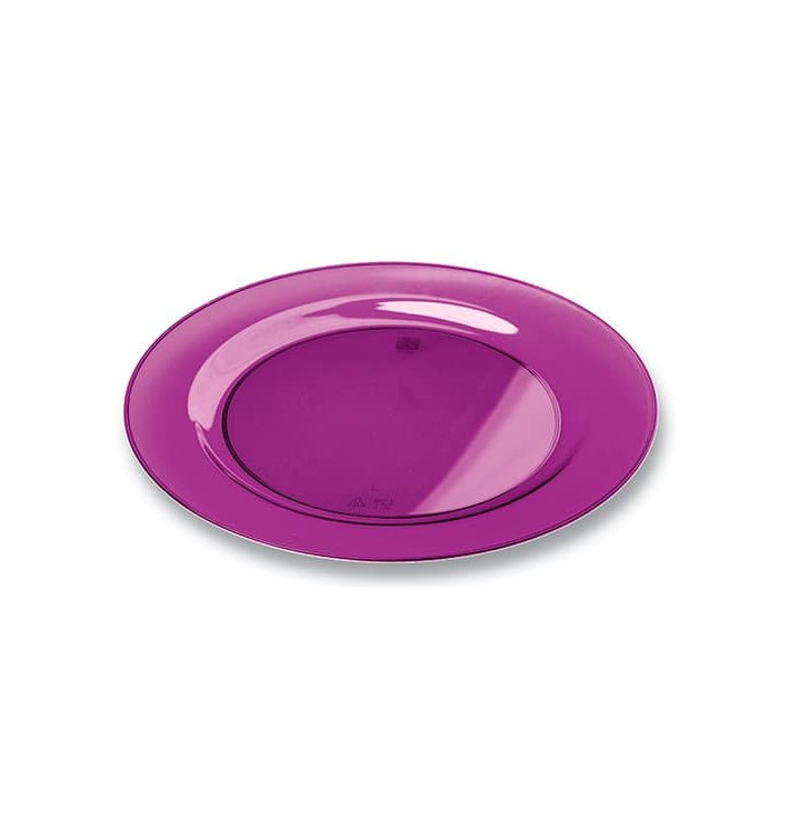 Assiette Plastique Extra Dur Aubergine 26cm (6 Unités)