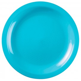 Assiette Plastique Réutilisable Plate Turquoise PP Ø220mm (50 Utés)