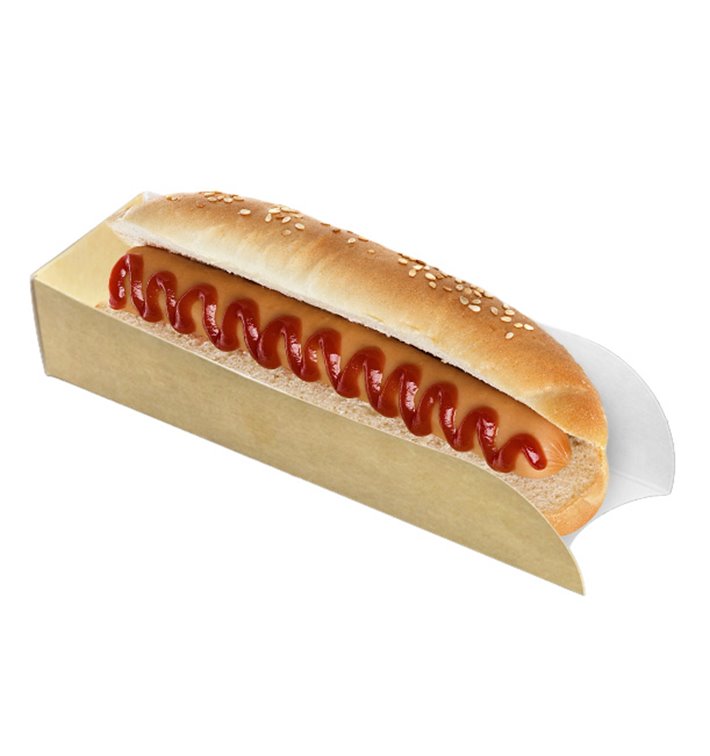 Emballage Hot Dog Kraft 17x5x3,5cm (100 Unités)