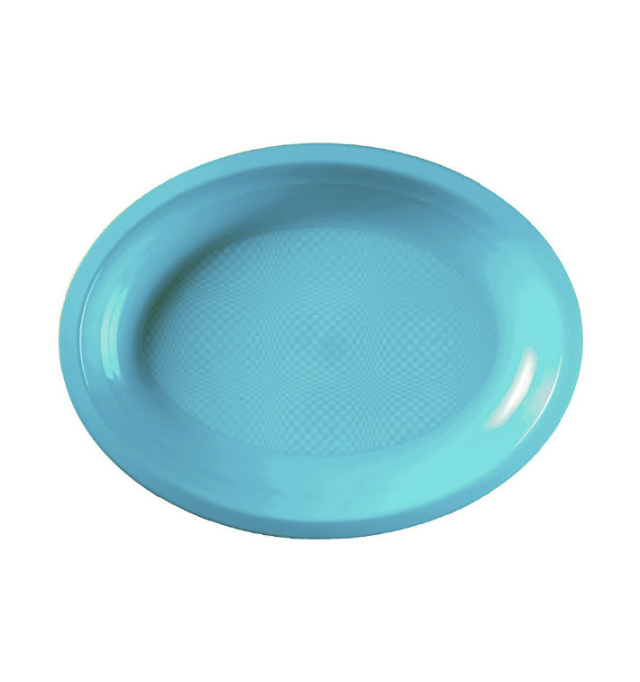 Plateau Ovale Réutilisable Turquoise PP 315x220mm (25 Utés) Plateau Ovale Réutilisable Turquoise PP 315x220mm (25 Utés)