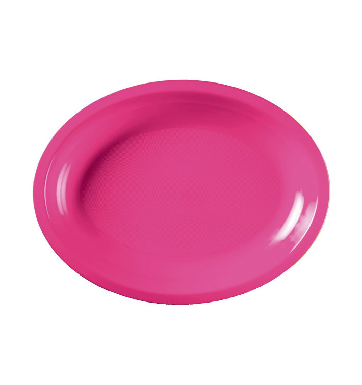 Plateau Plastique Réutilisable Ovale Fuchsia PP 255x190mm (50 Utés) Plateau Plastique Réutilisable Ovale Fuchsia PP 255x190mm (50 Utés)