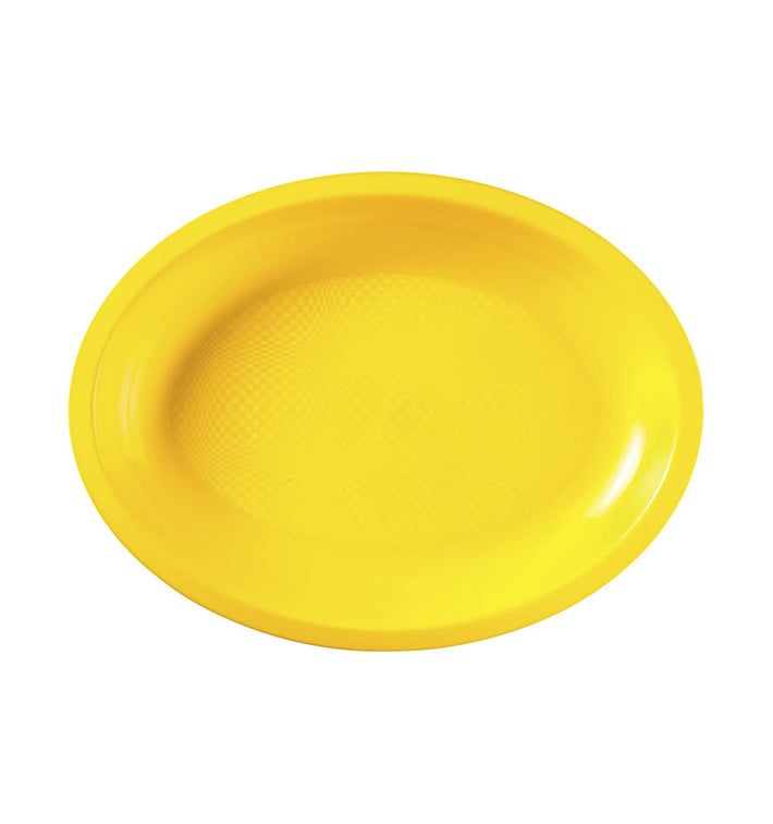 Plateau Plastique Réutilisable Ovale Jaune PP 255x190mm (50 Utés) Plateau Plastique Réutilisable Ovale Jaune PP 255x190mm (50 Utés)
