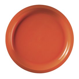 Assiette Plastique Réutilisable Orange PP Ø290mm (25 Utés)
