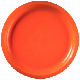 Assiette Plastique Réutilisable Orange PP Ø290mm (300 Utés)