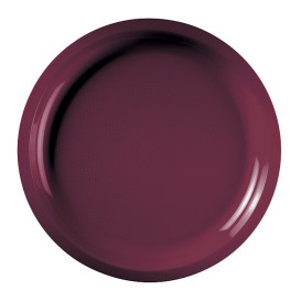 Assiette Plastique Réutilisable Bordeaux PP Ø290mm (300 Utés)