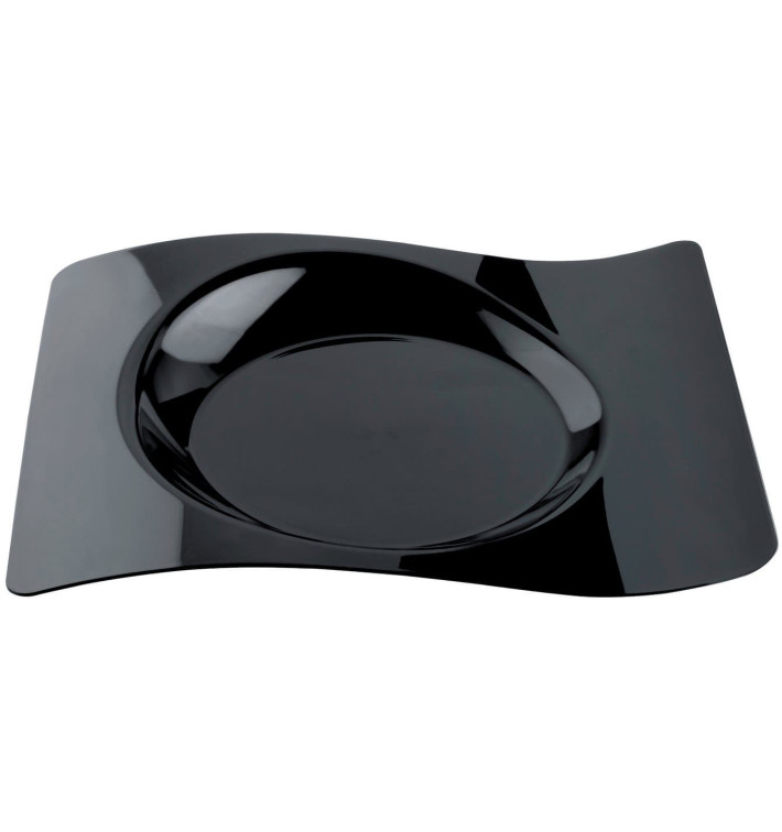 Assiette plastique "Forma" Noir 28x23 cm (180 Utés) Assiette plastique "Forma" Noir 28x23 cm (180 Utés)