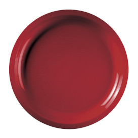 Assiette Plastique Réutilisable Rouge PP Ø290mm (25 Utés)